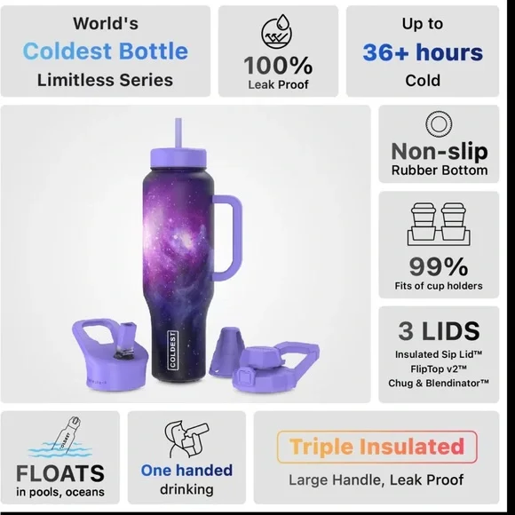 COLDEST Limitless Water Bottle in Water Nova - Picture 3 of 5